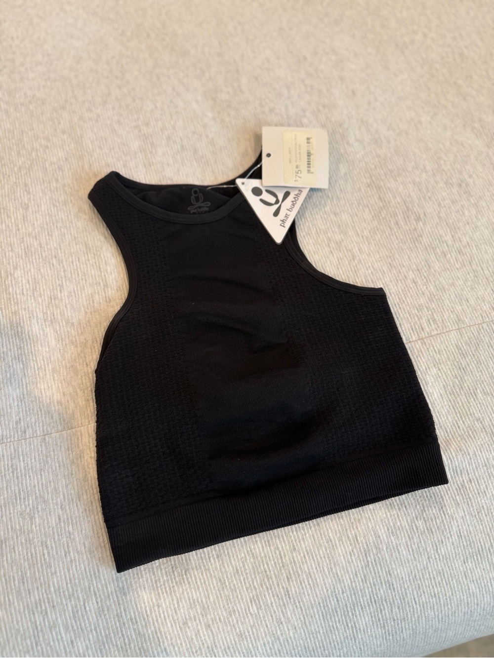 Black Seamless Cropped Yoga Tank Top